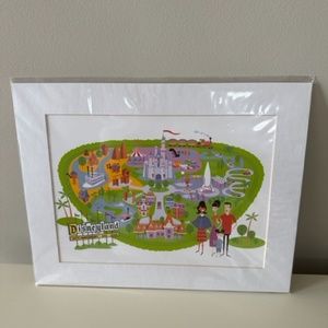 SHAG Disneyland 50th Anniversary Map Josh Agle Matted Print 2005 11” X 14”